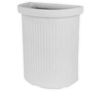 Decor Space Vaso Semicerchio Millerighe rotondo in resina per piante e fiori "Made in Italy" da esterno (Bianco)