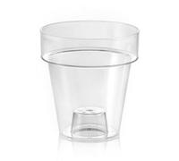 Decor Space Vaso tondo "Porto Colour" in plastica colorati da esterno e giardino per fiori e piante (20 cm, Trasparente)