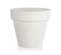 Decor Space Vaso tondo Standard One Essential in plastica colorati da esterno e giardino per piante e fiori Bianco 50 cm (Made in Italy)