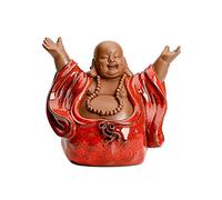 Decor Statua del Buddha Che Ride Statuetta Maitreya Buddha Felice attira ricchezza Ornamento Decorativo per casa e Ufficio