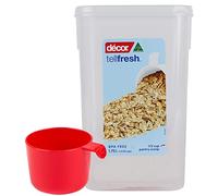 Décor Tellfresh - Contenitore alto con paletta per dispensa, grande contenitore ermetico, design pratico e impilabile, capacità 1,75 l