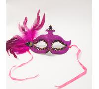 Decor Trader Maschera Ballo Veneziano Burlesque Con Glitter E Piume 6 Colori