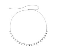 Decor Waist Chain, Beach Waist Chains for Women 3D Heart Belly Chain for Women Waist Belts(Silver)