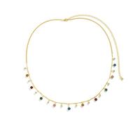 Decor Waist Chain, Metal Waist Chain Belt Flower Cubic Zirconia Belly Chain for Women Sexy Belts(Gold)