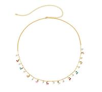 Decor Waist Chain, Waist Belt Chains for Women Cherry Cubic Zirconia Belly Chain for Women Waist Belts(Waist Chaingold)