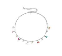 Decor Waist Chain, Waist Belt Chains for Women Cherry Cubic Zirconia Belly Chain for Women Waist Belts(Necklacesilver)