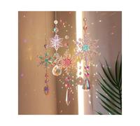 Decor Windchimes Chimes Campanelli eolici solari, carillon eolici in cristallo, ornamenti natalizi con fiocchi di neve, finestre con luci e ombre arcobaleno e decorazioni for alberi di Natale.