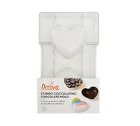 Stampo in policarbonato 2 cioccolatini Cuore Grande Ø 7,5 x h 2,5 cm Decora