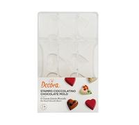 Stampo 10 cioccolatini Cuore Liscio Piccolo in policarbonato 3,2 x 3,5 cm Decora