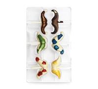 Stampi 6 cioccolatini Baffi di Babbo Natale in policarbonato 4 - 6,5 cm Decora