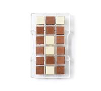 Stampo 18 cioccolatini quadrati in policarbonato 2,5 x 2,5 cm Decora