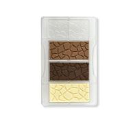 Decora 0050129 Stampo Professionale Cioccolatino Tavoletta Effetto Tartarugato, 4 Cavità, 85 x 42 x h 10 mm, In Policarbonato, Ideale per Realizzare Cioccolatini Lucidi e Croccanti, Design Professionale, Made in Italy