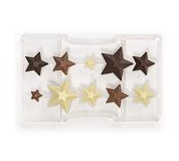Stampo 10 cioccolatini Stella in policarbonato da 5 - 3,5 - 2 cm Decora