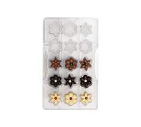Decora 0050142 Stampo Professionale Cioccolato Fiori ø 25 x h 15 mm, 15 Cavit ,