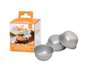 Decora 0062951 Cf 10 Stampi Mezza Sfera In Alluminio Anodizzato Ø 5 X H 2,3 Cm