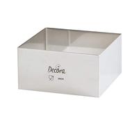 Decora STAINL. Steel Square 18X18X4,5 H CM 0063795 Quadrato Inox, 18 x 18 x 4.5 cm in Acciaio Inossidabile, Argento
