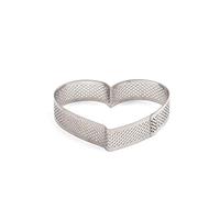 Forma cuore microforata fascia in acciaio inox 10 x 9 x 2 h cm