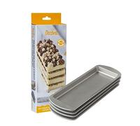 Set 4 Stampi rettangolari per torte a strati 25,5x10,5x2h cm