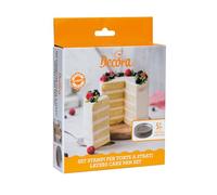 Decora Set 5 stampi rotondi per torte a strati Ø 15 x 2 cm Antiaderenti Multicolor