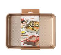 Decora, 0070103 Stampo Gold Line, Rettangolare 34,7 x 24,5 x 5,5 cm, Ideale per preparazioni dolci o salate, In Robusto Metallo Antiaderente