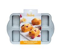 Decora, 0075035 Stampo per Mini Plumcake, in Acciaio Antiaderente, 8 cavità da 9,5 x 6,3 x h 3,6 cm, per Cuocere in maniera uniforme PlumCake