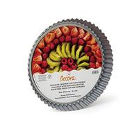 Decora 0125703 Stampo Crostata A/Aderente F/Mobile, Acciaio, Diametro Ø 30 H 4 CM, Nero/Argento