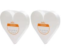 Decora 0173916 Basi a forma di cuore in polistirolo ideali per esercitazioni e per realizzare torte a piani dall'aspetto perfetto, Dim. 25 X H 5 CM (Confezione da 2)