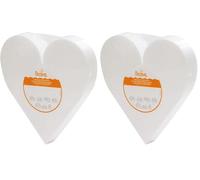 Decora 0174060 Basi a forma di cuore in polistirolo ideali per esercitazioni e per realizzare torte a piani dall'aspetto perfetto, Dim. 15 X H 7,5 CM (Confezione da 2)