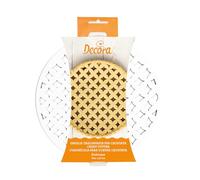 Decora 0215800 Griglia Tagliapasta per Crostate Arabesque, dal Design Brevettato, Realizzata in Plastica, Ideale per Creare Il Decoro della Arabesque della Crostata, Diametro Ø 30 cm, Made in Italy