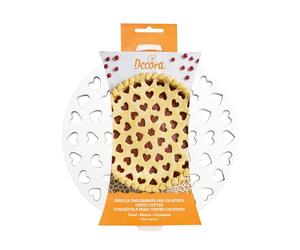 Decora 0215801 Griglia Tagliapasta per Crostate Cuori, dal Design brevettato, Realizzata in Plastica, Ideale per Decorare la Crostata con un motivo a Cuori, Diametro Ø 30 cm, Made in Italy