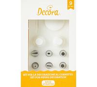 DECORA 0252040 Set 9 Pezzi Decorazione al Cornetto, Acciaio Inossidabile, Arancione, 17.5 x 11 x 5.5 cm