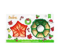 Set 2 Cutters Tagliapasta in plastica Ghirlanda e Stella di Natale