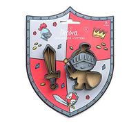 Decora 0255053 Set 2 Tagliapasta Cavaliere in Plastica, Il Kit Ideale per Creare Decorazioni in Pasta di Zucchero o di Gomma, Made in Italy, Design Originale. Confezione da 2 Pezzi, Argento