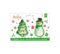 Set 2 Cutters Tagliapasta in plastica albero di Natale e pupazzo di neve