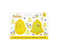 Decora 0255073 Set 2 Tagliapasta Pulcino E Campana, In Plastica, Il Kit Ideale per Creare Decorazioni in Pasta di Zucchero o di Gomma, Made in Italy, Design originale. Confezione da 2 pezzi.