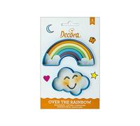 Decora 0255077 Set 2 Tagliapasta Arcobaleno E Nuvola, In Plastica, Il Kit Ideale per Creare Decorazioni in Pasta di Zucchero o di Gomma, Made in Italy, Design originale. Confezione da 2 pezzi.
