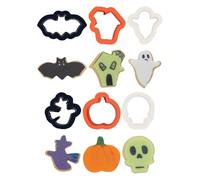 Set 6 Mini Cutters Tagliapasta in plastica personaggi Halloween