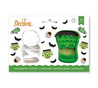 Set 2 Cutters Tagliapasta in plastica Halloween Mummia e Frankenstein