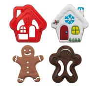 Decora 0255094 Set 2 Tagliapasta Gingerbread Man & House, In Plastica, Il Kit Ideale per Creare Decorazioni in Pasta di Zucchero o di Gomma, Made in Italy, Design originale. Confezione da 2 pezzi.