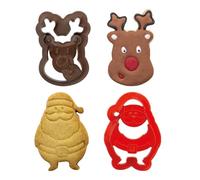 Decora 0255095 Set 2 Tagliapasta Babbo Natale E Renna, In Plastica, Ideale per Creare Decorazioni in Pasta di Zucchero o di Gomma, Made in Italy, Design originale. Confezione da 2 pezzi