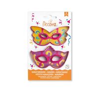 Decora 0255107 Set 2 Tagliapasta Maschera, Il Kit Ideale per Creare Decorazioni in Pasta di Zucchero o di Gomma, Made in Italy, Design originale. Confezione da 2 pezzi.