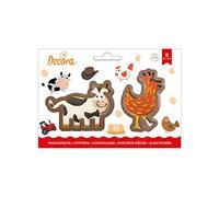 Decora 0255192 Set 2 Tagliapasta Mucca E Gallina In Plastica, Il Kit Ideale per Creare Decorazioni in Pasta di Zucchero o di Gomma, Made in Italy, Design originale. Confezione da 2 pezzi.