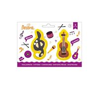 Decora 0255199 Set 2 Tagliapasta Chiave Di Sol E Violino In Plastica, Il Kit Ideale per Creare Decorazioni in Pasta di Zucchero o di Gomma, Made in Italy, Design originale. Confezione da 2 pezzi.