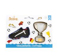 Set 2 Cutter Tagliapasta in plastica trofeo e scarpetta calcio