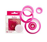 Set 6 Cutters Tagliapasta in plastica forma cerchio tondo