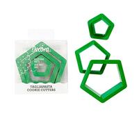 Decora 0255303 Set 3 Tagliapasta Pentagono, In Plastica, Il Kit Ideale per Creare Decorazioni in Pasta di Zucchero o di Gomma, Made in Italy, Design originale. Confezione da 3 pezzi.