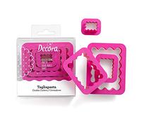 Set 4 Cutters Tagliapasta in plastica forma rettangolare festonato