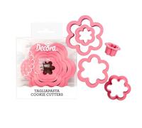 Decora 0255313 Set 6 PZ TAGLIAPASTA in Serie Fiore 1,5 2,5 3,5 5 6,5 8 H 2,2 CM, Plastic, Assortito