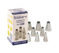 Kit 10 Beccucci cornetti stella aperta in acciaio inox misure assortite