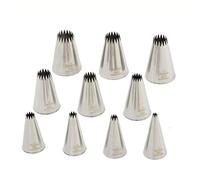 DECORA 0263486 Cornetti a Stella Francese, Acciaio, Argento, Set di 10 - NUOVO